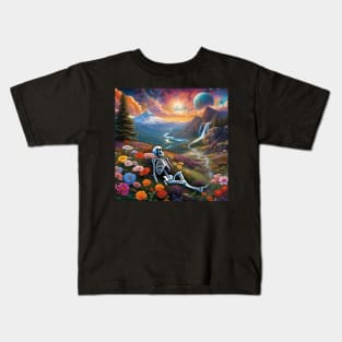 Surreal Sci-Fi Skeleton Art Fantasy Landscapes 11 Kids T-Shirt